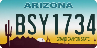 AZ license plate BSY1734