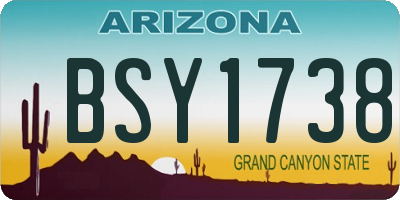AZ license plate BSY1738