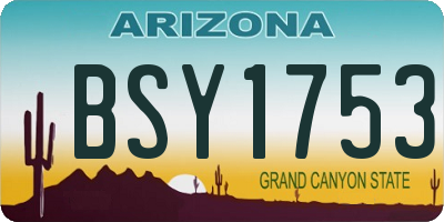 AZ license plate BSY1753