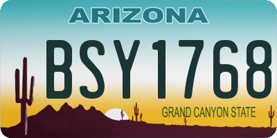 AZ license plate BSY1768