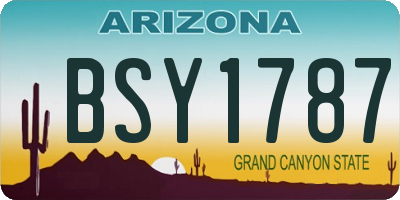 AZ license plate BSY1787
