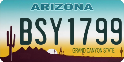 AZ license plate BSY1799