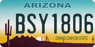 AZ license plate BSY1806