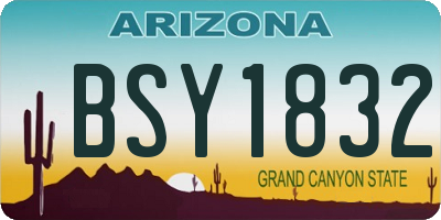 AZ license plate BSY1832