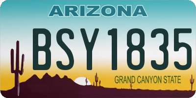 AZ license plate BSY1835