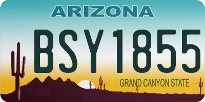 AZ license plate BSY1855