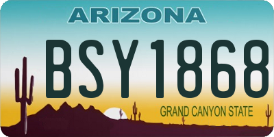 AZ license plate BSY1868