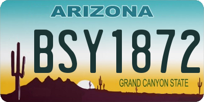 AZ license plate BSY1872