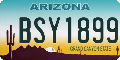 AZ license plate BSY1899