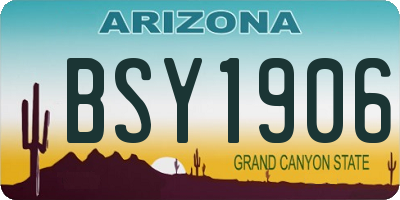 AZ license plate BSY1906