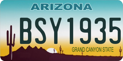AZ license plate BSY1935