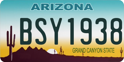AZ license plate BSY1938