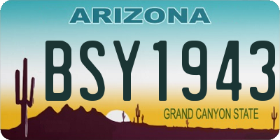 AZ license plate BSY1943