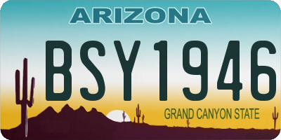 AZ license plate BSY1946