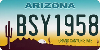 AZ license plate BSY1958