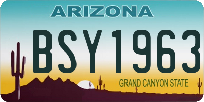 AZ license plate BSY1963