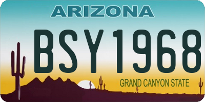 AZ license plate BSY1968