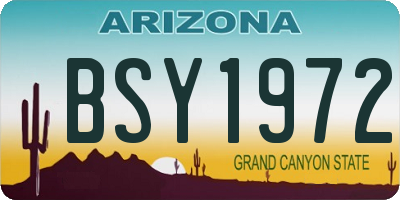 AZ license plate BSY1972