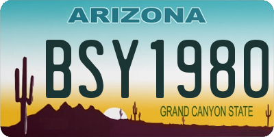 AZ license plate BSY1980