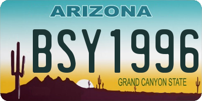 AZ license plate BSY1996