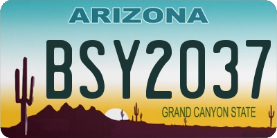 AZ license plate BSY2037