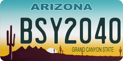 AZ license plate BSY2040