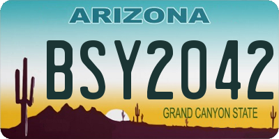 AZ license plate BSY2042
