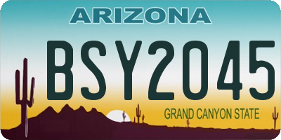 AZ license plate BSY2045