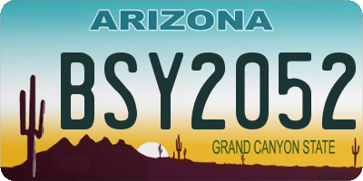 AZ license plate BSY2052