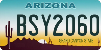 AZ license plate BSY2060