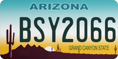 AZ license plate BSY2066