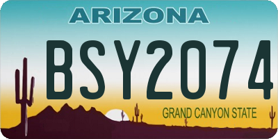 AZ license plate BSY2074