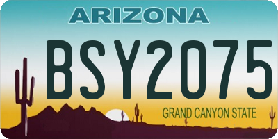 AZ license plate BSY2075