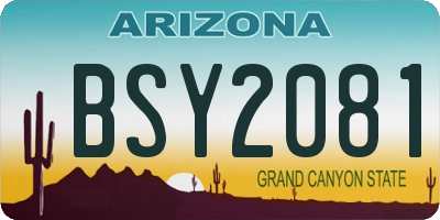 AZ license plate BSY2081