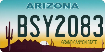 AZ license plate BSY2083