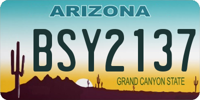 AZ license plate BSY2137