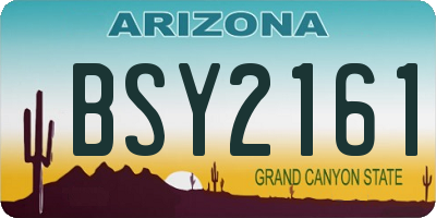 AZ license plate BSY2161