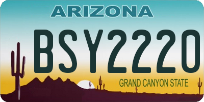 AZ license plate BSY2220