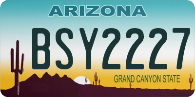 AZ license plate BSY2227