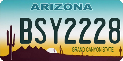 AZ license plate BSY2228
