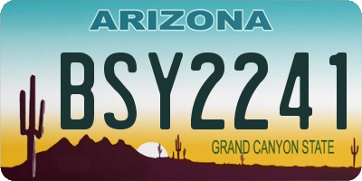 AZ license plate BSY2241