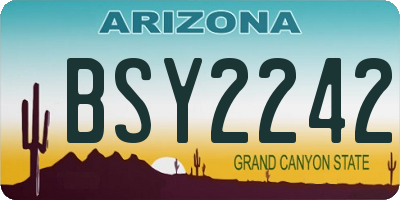 AZ license plate BSY2242