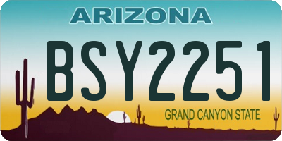 AZ license plate BSY2251