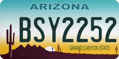 AZ license plate BSY2252