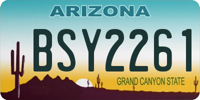 AZ license plate BSY2261