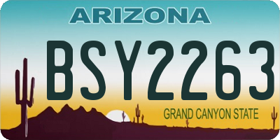 AZ license plate BSY2263
