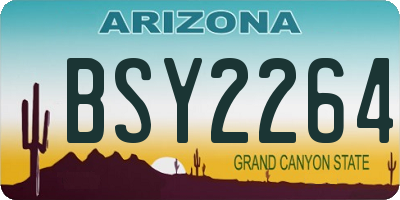 AZ license plate BSY2264