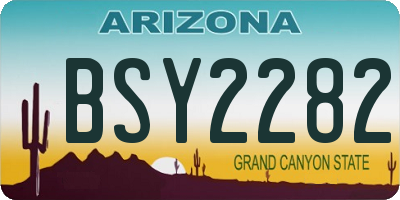 AZ license plate BSY2282