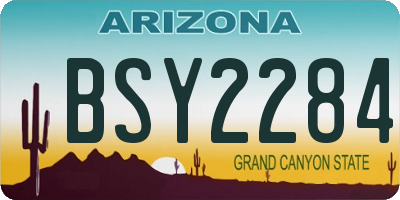 AZ license plate BSY2284