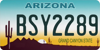 AZ license plate BSY2289